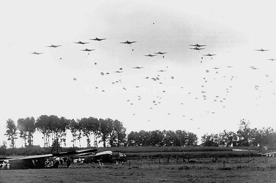 Paratropers landing during Operation Market Garden